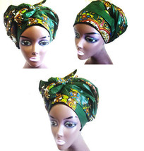 African Fabric Dashiki Ankara 100% Cotton Print Head Wrap 20&quot; X 71&quot; inch - $15.00