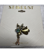 Breast cancer angel pin holding pink ribbon gold tone - €17,09 EUR