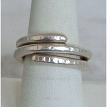 MEN&#39;S  STERLING SILVER HAMMERED SPIRAL  DESIGN  RING SIZE 9 SKY - $53.47