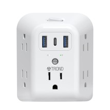 TROND 2 Prong Power Strip USB, 2 to 3 Prong Outlet Adapter, 5 Outlet Splitter wi - £27.04 GBP