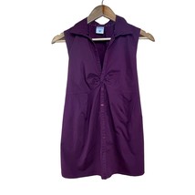 Motherhood Maternity Plum Violet Sleeveless Tank Collared Rear Tie Size ... - £9.27 GBP