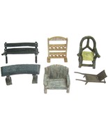 G Scale and Larger Park Bench Seat Chair Garden Sign Lot of 6 LGB Resin - £19.74 GBP