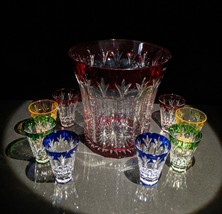 Faberge Palais Crystal Champagne Ice Bucket and Shot Glasses NIB - $2,450.00