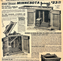 1969 Minnesota Sewing Machine 1901 Repro Advertisement Sears Furniture D... - €21,52 EUR