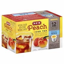 H.E.B Peach Iced Tea 12 Single Cups Compatible with Keurig K-cup Brewers - SET O - $39.57