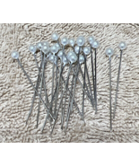 Lot of 25 Round Topped Pearl Corsage Head Pins 2 Inches long White - €8,11 EUR