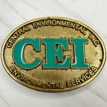 Dyna Buckle Vintage CEI Central Environmental Services Solid Brass Belt Buckle - £23.34 GBP