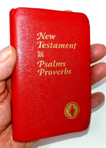 New Testament Psalms Proverbs Softcover Red Pocket Mini Prayer Book A - £7.43 GBP