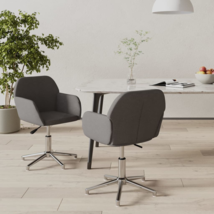 vidaXL Swivel Chairs 2 pcs Dark Gray Fabric - £187.84 GBP