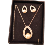 New in Box  Women's Post Earrings and Pendant Necklace Gift Set Imitation Pearls - $15.84