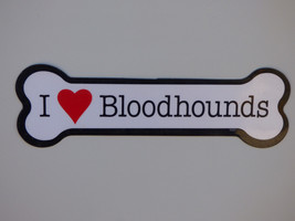 I Heart (Love) Bloodhounds Dog Bone Car Magnet  2&quot;x7&quot; USA Made Waterproo... - £3.86 GBP