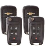 Set Of 2 Chevrolet Flip Remote Key 2010-2017 5 Buttons Chevy LOGO USA Se... - $41.41 CAD
