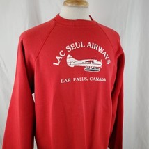 Lac Seul Airways Vintage Sweatshirt XXL Red Hanes 50/50 Canadian Outpost... - $21.99