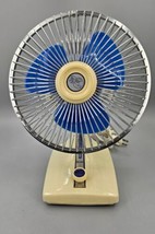 Blue KUO-HORNG Mini 9” 2 Speed Desk Fan Blue KH-06 APL Vintge - £32.70 GBP