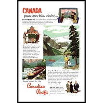 1953 Canadian Pacific Trains Vacation Vintage Print Ad Banff Lake Louise Art - £8.45 GBP