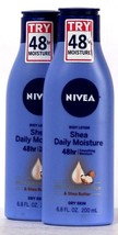 2 Bottles Nivea 6.8 Oz Shea Butter Daily Moisture Dry Skin Body Lotion - $25.99