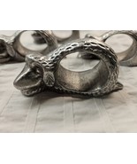 Set of 6 Vintage Pewter Sheep Napkin Rings made in India - $22.00