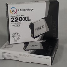 2 Pack LD 220XL Black Ink for Epson XP 320 XP 420 XP 424 WF 2630 WF 2650... - £8.57 GBP