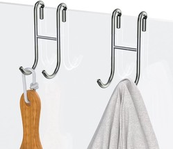 Over Shower Glass Door Hooks, 2 Pack Silver 304 Stainless Steel Shower, Shaver - £23.18 GBP