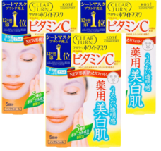 Kose Clear Turn Lift Leaf Face Mask Pack of Vitamin C s8026 3pack Set-
show o... - $43.22
