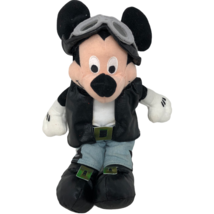 VTG Disney Store Roadster Mickey Mouse 8&quot; Mini Bean Bag Plush Leather Ja... - $24.74