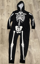 Mens Skeleton Costume Morph Halloween Jumpsuit Hooded XXL Johnny Karate Kid - £34.59 GBP