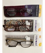 LOT OF 3 FOSTER GRANT  READING GLASSES +2.00 NEW WITH CASE - $22.78 CAD