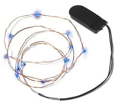 Moon Lights Silver Plated Copper Wire Blue LED Christmas Light Set of 12 - $7.98