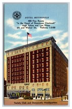 Hotel Metropole Cincinnati Ohio OH UNP Linen Postcard V21 - $1.93