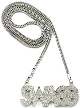 SWAGG Necklace New Iced Out Pendant With 36 Inch Franco Style Chain Hip Hop - £25.26 GBP