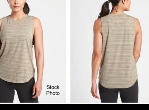 NWT Athleta Women’s Cloudlight Striped Muscle Tank Medium Olive NEW With TAGS  Item image 8