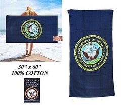 Us U.S. Navy Usa Officially Licensed Flag Banner Big Bath Pool Beach Towel Wrap - £19.33 GBP