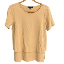 D2 David Klein Beige Short Sleeve Layered Tunic Top S - $14.40