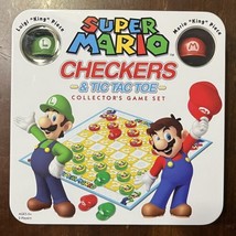 Nintendo Super Mario Bros Checkers &amp; Tic Tac Toe Game Set In Tin - Never Used - £15.66 GBP