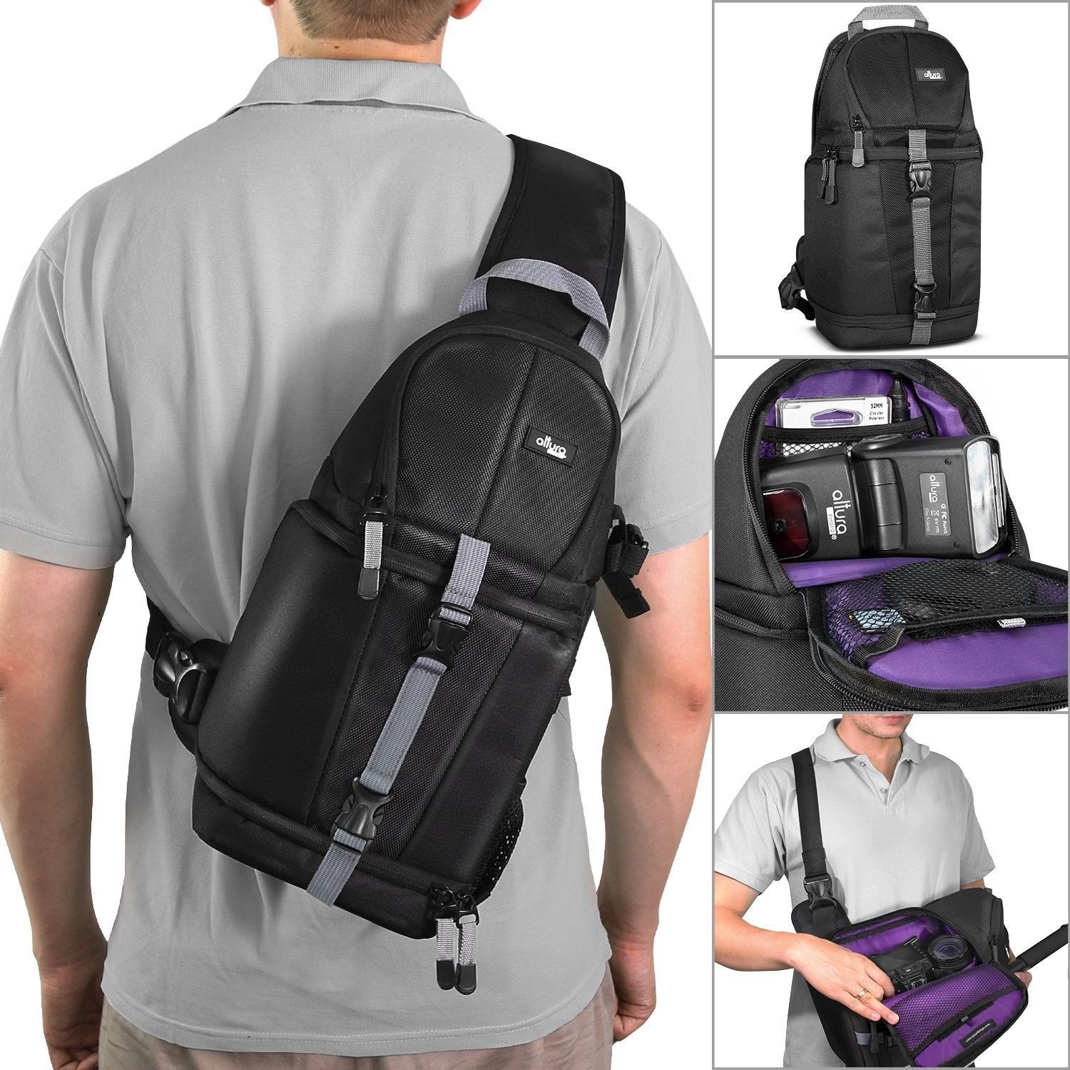 Sling Backpack for Photo Camera DSLR Mirrorless Cameras Canon Nikon Sony - $46.39