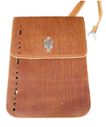 Cactus Emblem Brown Crossbody Most Wanted USA Leather  5 x 7 x 1.5 Franc... - £12.68 GBP