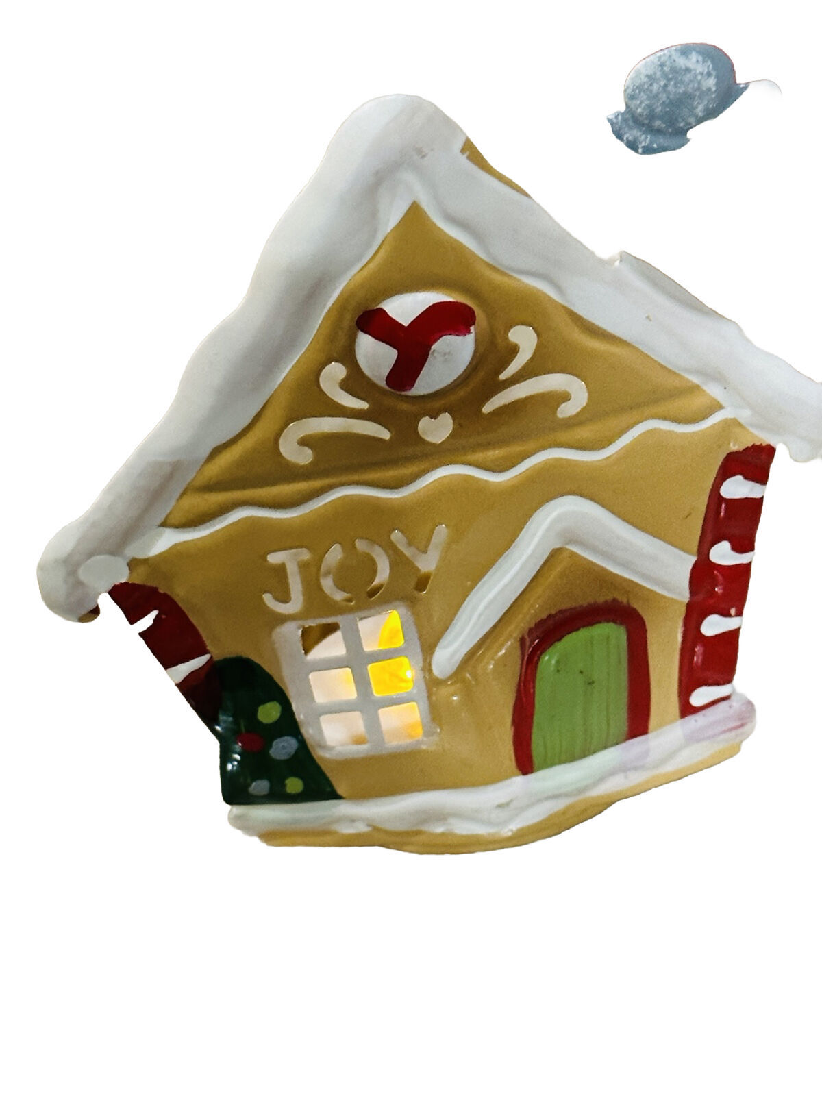 Metal House Christmas Candle Holder 5 Inches Tall.inspirational-JOY-Ligh... - $12.25