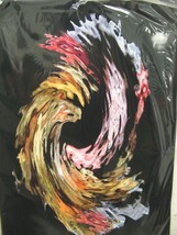 ABSTRACT ART Color Swirl Gold Orange Silver Red 13x19 by Larry Santucci - £19.31 GBP