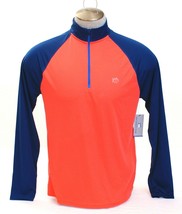 Southern Tide Coral &amp; Blue UPF 50 1/4 Zip Long Sleeve Shirt Men&#39;s NWT - £55.94 GBP