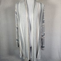 Soft Surroundings Open Front Cardigan PL Pastel Striped Beach Lagenlook - $19.35