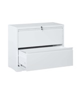 White Locking File Cabinet: 2-Drawer Metal - $185.99