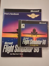 Microsoft Flight Simulator 98 PC CD-ROM Game &amp; Pilot&#39;s Handbook Tested - $21.84