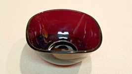 Vintage 4 1/4&quot; Amethyst Purple Dessert Glass Dish W/ Bubble Surround Bottom - £7.78 GBP