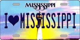 I Love Mississippi Novelty Metal License Plate - £17.54 GBP