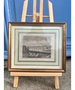 Antique French Engraving Roanne River Scene Vintage 19th Century Landsca... - $1,172.55 MXN