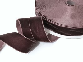  3/4 inch / 20mm width 5-10 yds Dark Brown Velvet Ribbon W42 - $6.99+