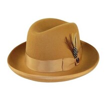 Men Bruno Capelo Dress Hat Australian Wool Homburg Godfather GF103 Camel Tan image 8