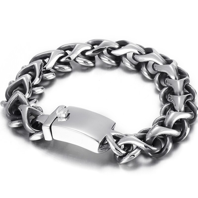 Solid Stainless Steel Men's Bracelet For Men Vintage Metal Mens Bangles Jeweller - £28.55 GBP