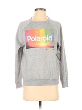 Retro Polaroid Gray Logo Fleece Sweatshirt Graphic Pullover Raglan Crewn... - £16.77 GBP