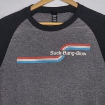 SUCK BANG BLOW Raglan 3/4 Sleeve T-Shirt  - Men&#39;s M - Biker Bar - £14.22 GBP